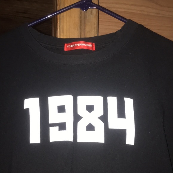 GOSHA RUBCHINSKIY 1984 GEORGE ORWELL NOVEL LOGO LIMITED EDITION T SHIRT - Picture 2 of 8
